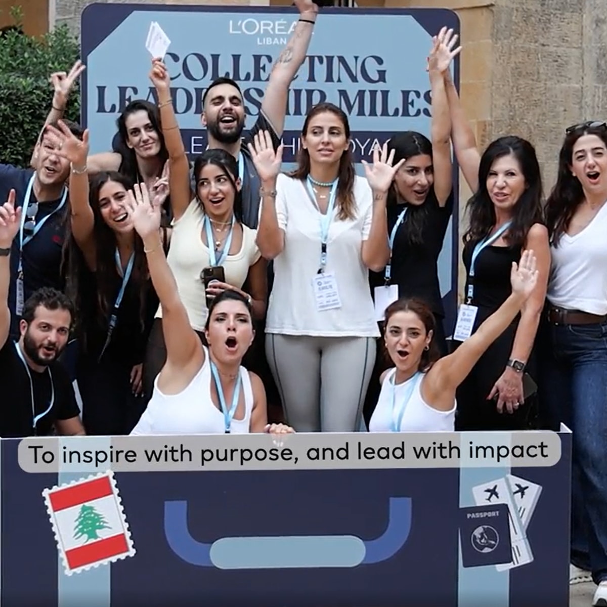 L’Oréal Lebanon managers celebrating the launch of their leadership journey