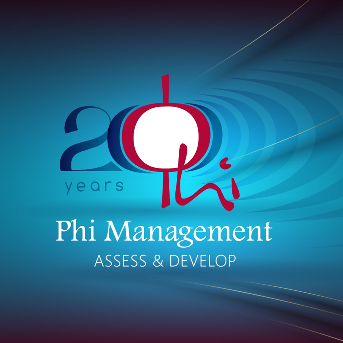 Phi Management 20th anniversary logo