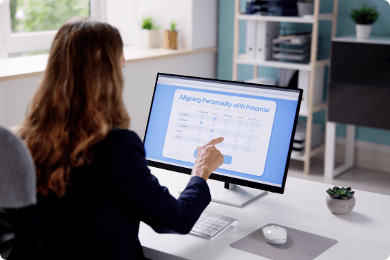 A psychometric feedback report shown on screen